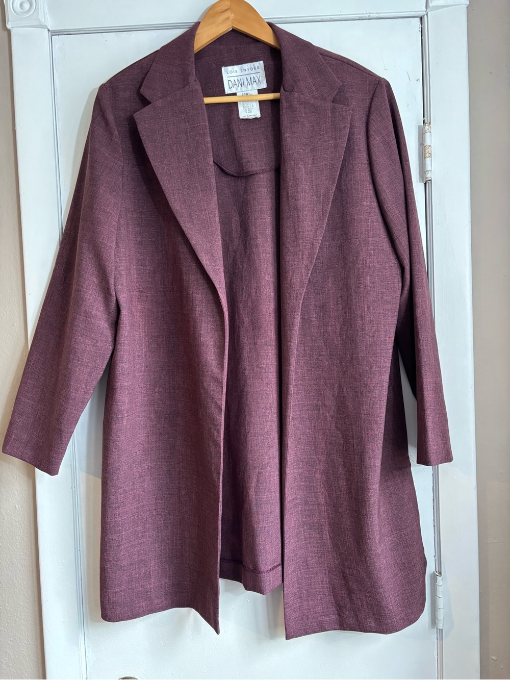 Women's Maroon Open-Front Blazer Jacket